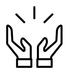 Paying hands Ramadan icon. Simple line elements of islam icons for ui and ux, website or mobile application on white background