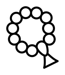Beads rosary Ramadan icon. Simple line elements of islam icons for ui and ux, website or mobile application on white background