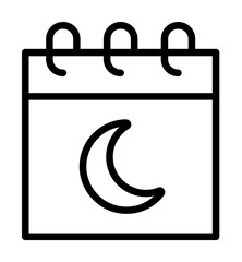 Calendar Ramadan icon. Simple line elements of islam icons for ui and ux, website or mobile application on white background