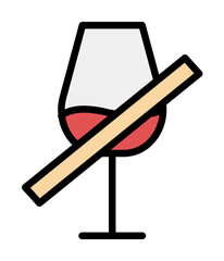 No drink fasting haram Ramadan icon. Simple outline color elements of islam icons for ui and ux, website or mobile application on white background