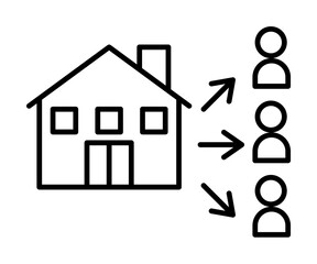 diaspora distribution icon. Element of social problem and refugee icon on white background