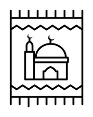 Carpet, mosque, prayer icon. Simple line, outline religion icons for ui and ux, website or mobile application on white background
