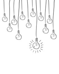 Fototapeta na wymiar Light bulb idea collection