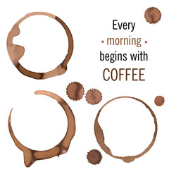 Wine and coffee stains, circle spots