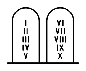 Ten commandments, Christianity icon. Simple line, outline religion icons for ui and ux, website or mobile application on white background