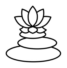 Buddhist Lotus Flower icon. Simple line, outline religion icons for ui and ux, website or mobile application on white background