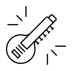 Sitar, Diwali icon. Simple line, outline religion icons for ui and ux, website or mobile application on white background
