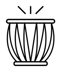 Tabla, Diwali icon. Simple line, outline religion icons for ui and ux, website or mobile application on white background