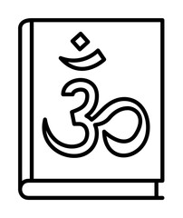Hinduism, book, holy icon. Simple line, outline religion icons for ui and ux, website or mobile application on white background