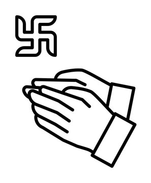 Pray, Diwali, hands icon. Simple line, outline religion icons for ui and ux, website or mobile application on white background