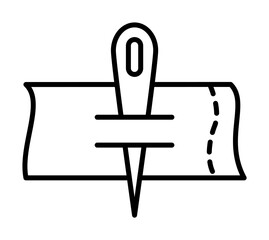 Needle, cloth icon. Simple line, outline elements of tailor for ui and ux, website or mobile application on white background