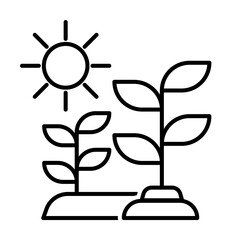 Smart farm, growth icon. Element of smart farm thin line icon on white background