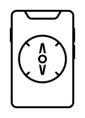 Smartphone compass icon. Element of smartphone on white background