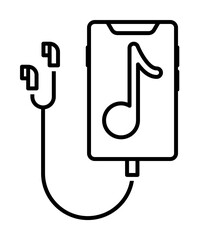 Smartphone music icon. Element of smartphone on white background