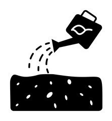 Watering can soil icon. Simple fertile land icons for ui and ux, website or mobile application on white background