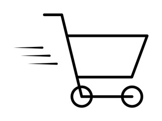 speed shopping icon. Element of speed for mobile concept and web apps illustration. Thin line icon for website design and development, app development. Premium icon on white background