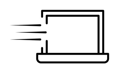 speed laptop icon. Element of speed for mobile concept and web apps illustration. Thin line icon for website design and development, app development. Premium icon on white background