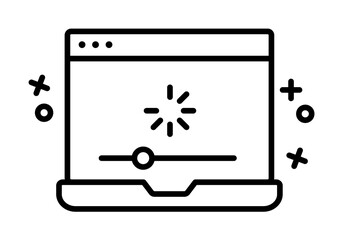 Monitor laptop loading icon. Element of quit smoking icon on white background