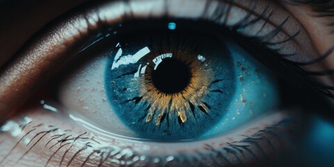 Realistic close up of the eye. Generative AI 