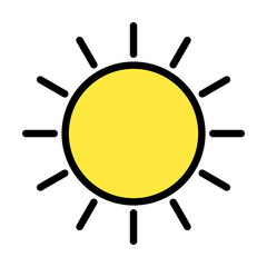 Sun, weather icon. Simple color with outline elements of vacation icons for ui and ux, website or mobile application on white background