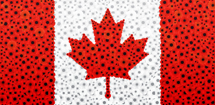 Canada flag made of poppy flowers, Canadian Flag,  Remembrance Day