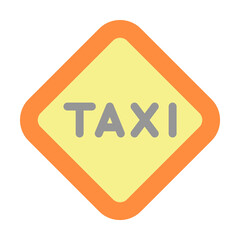 Sign icon. Simple color elements of taxi service icons for ui and ux, website or mobile application on white background