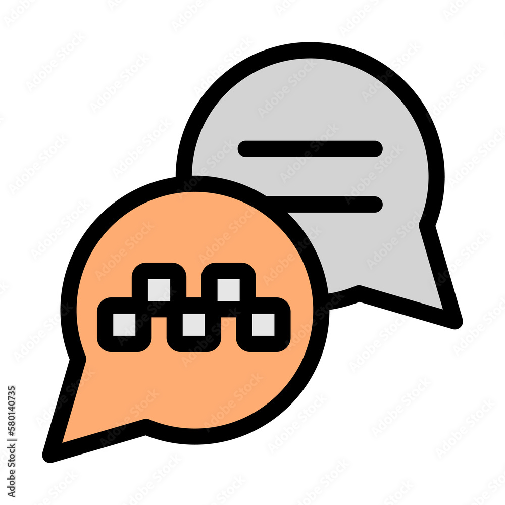Poster conversation icon. simple color with outline elements of taxi service icons for ui and ux, website o
