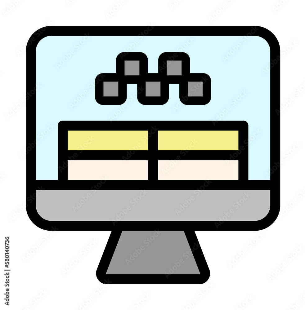 Poster reservation, computer icon. simple color with outline elements of taxi service icons for ui and ux, 