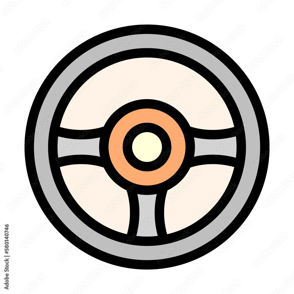 Poster steering wheel icon. simple color with outline elements of taxi service icons for ui and ux, website