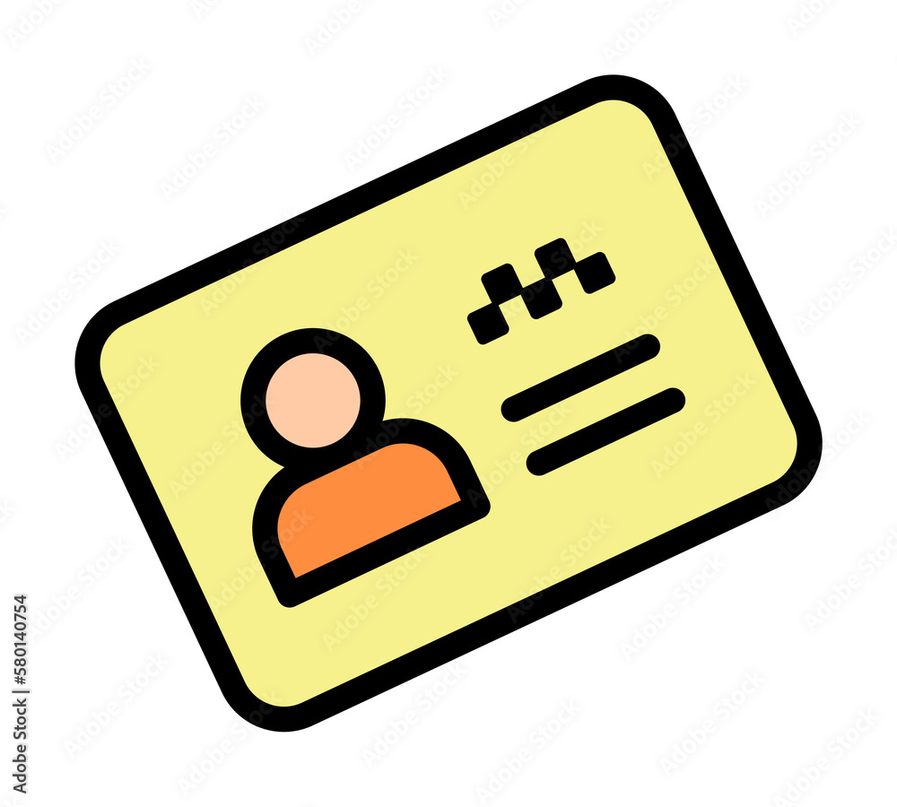 Poster id card icon. simple color with outline elements of taxi service icons for ui and ux, website or mob