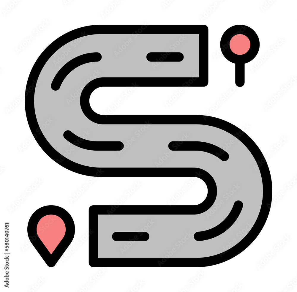 Poster route icon. simple color with outline elements of taxi service icons for ui and ux, website or mobil