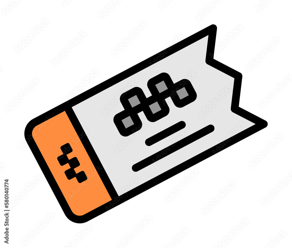 Poster ticket icon. simple color with outline elements of taxi service icons for ui and ux, website or mobi