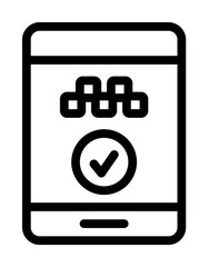 App, smartphone icon. Simple line, outline elements of taxi service icons for ui and ux, website or mobile application on white background