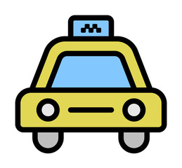 Taxi, car icon. Simple color with outline elements of taxi service icons for ui and ux, website or mobile application on white background