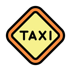 Sign icon. Simple color with outline elements of taxi service icons for ui and ux, website or mobile application on white background