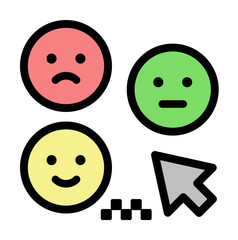 Feedback, emoji icon. Simple color with outline elements of taxi service icons for ui and ux, website or mobile application on white background
