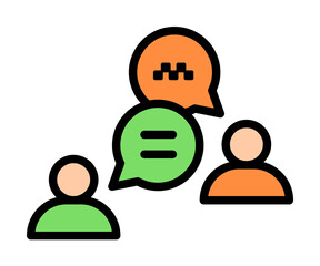 Conversation icon. Simple color with outline elements of taxi service icons for ui and ux, website or mobile application on white background