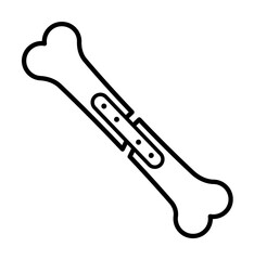 Bone bandage crack icon. Simple line, outline elements of traumatology icons for ui and ux, website or mobile application on white background