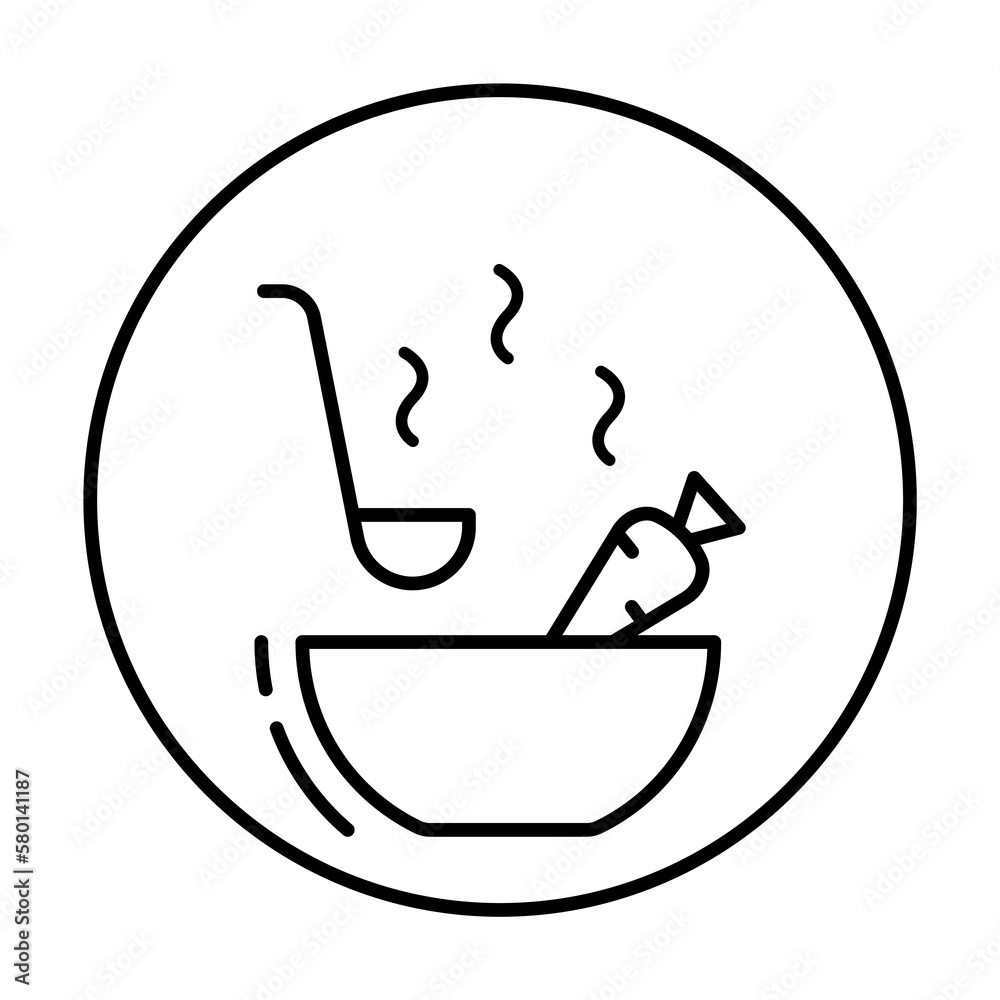 Canvas Prints Soup, vegan icon. Simple line, outline elements of vegetarian icons for ui and ux, website or mobile application on white background