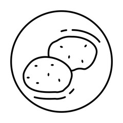 Potato, vegan icon. Simple line, outline elements of vegetarian icons for ui and ux, website or mobile application on white background