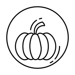 Pumpkin, vegan icon. Simple line, outline elements of vegetarian icons for ui and ux, website or mobile application on white background