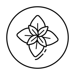 Basil, vegan icon. Simple line, outline elements of vegetarian icons for ui and ux, website or mobile application on white background