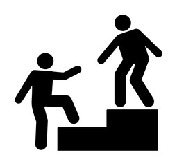 Help people two man icon. Simple glyph pictogram of volunteer icons for ui and ux, website or mobile application on white background