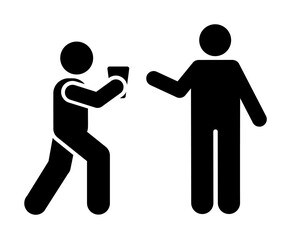 Two man old man icon. Simple glyph pictogram of volunteer icons for ui and ux, website or mobile application on white background