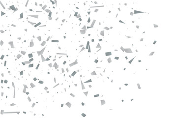 Silver glitter confetti on a white background. Decorative element.