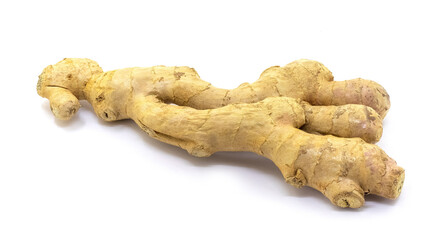 Ginger root on white isolated background. Full depth of clarity
