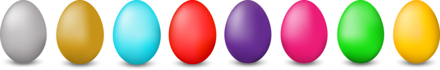 Easter Eggs collection.Set of Easter colorful eggs icons.Set of painted Easter eggs. 