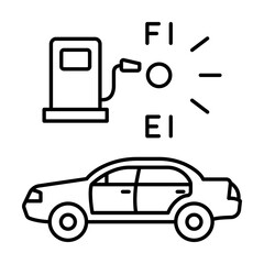 Naklejka premium Fuel counter, car repair icon. Simple line, outline elements of garage icons for ui and ux, website or mobile application on white background