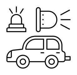 Beacon on, car repair icon. Simple line, outline elements of garage icons for ui and ux, website or mobile application on white background