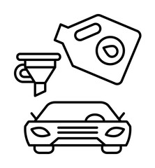 Funnel, car repair icon. Simple line, outline elements of garage icons for ui and ux, website or mobile application on white background